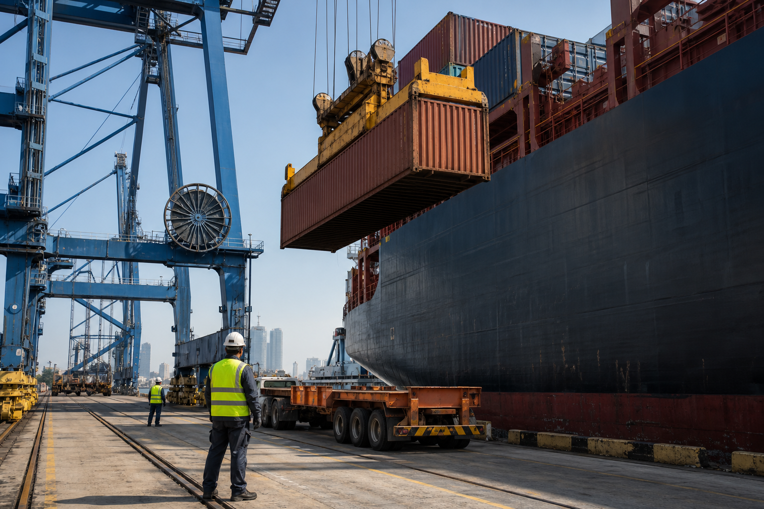 Container loading operations at port