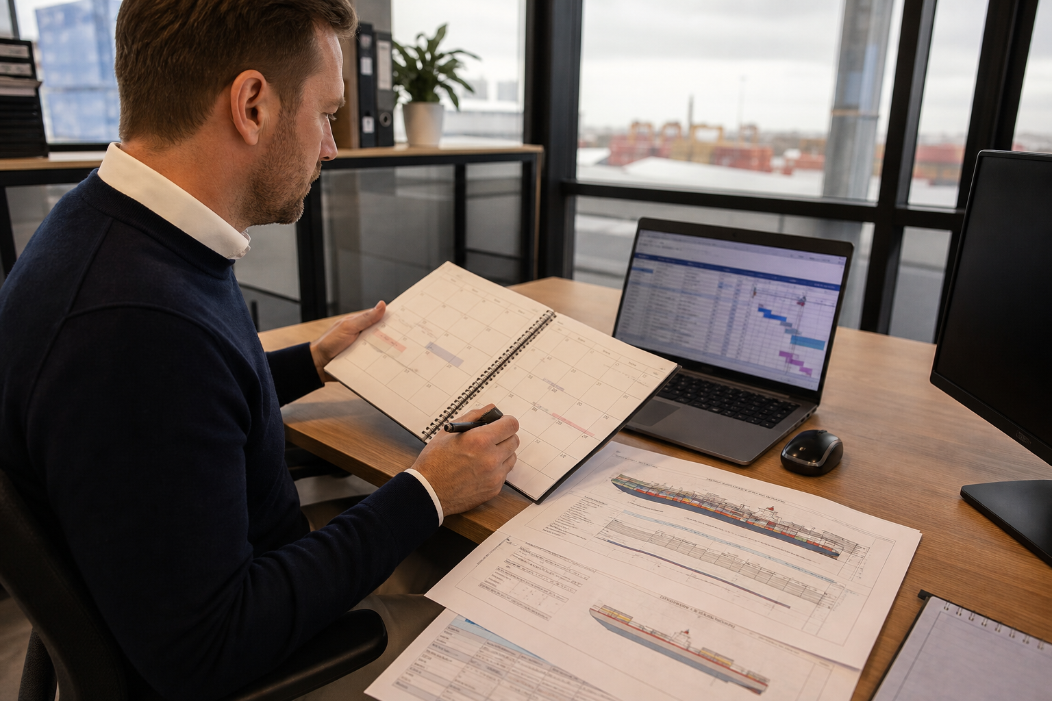 Planning calendar for freight logistics