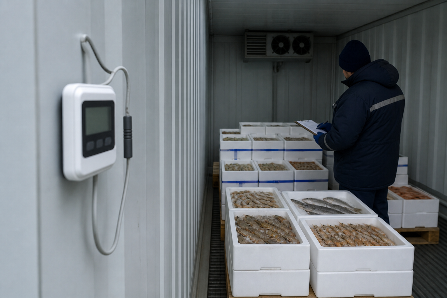 Temperature monitoring inside reefer container